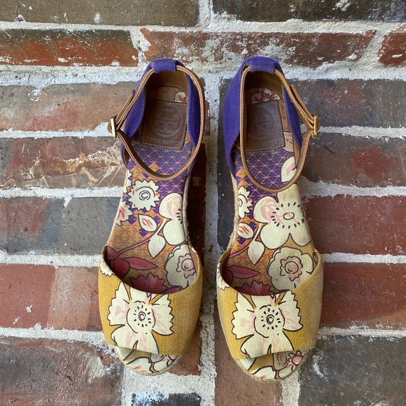 Tory Burch Floral Wedge Espadrilles - Picture 3 of 16